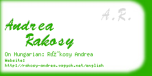 andrea rakosy business card